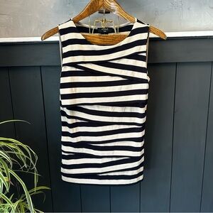 Verve Ami Black and Tan Striped Tiered Sleeveless Top‎ Women's size Medium